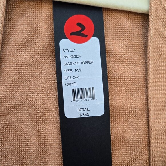 NWT Toccin Jade Knit Longline Open Cardigan Topper in Camel Size M/L *REPAIRED* - Picture 4 of 10